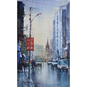 Sarfraz Musawir, Watercolor on Paper, 9x15 Inch, Cityscape Painting, AC-SAR-060
